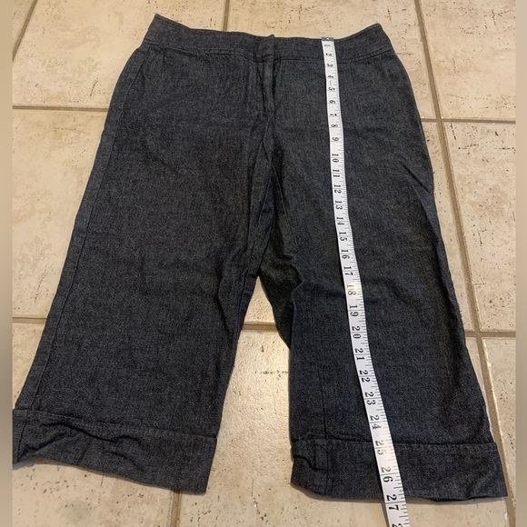 Dalia Collection Wide-Leg Cropped Culotte Pants - Gray Denim - Size 6 - Picture 5 of 5